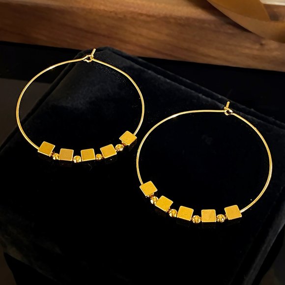 S925 Simple Circle Earrings Gold and Silver - Picture 4 of 13